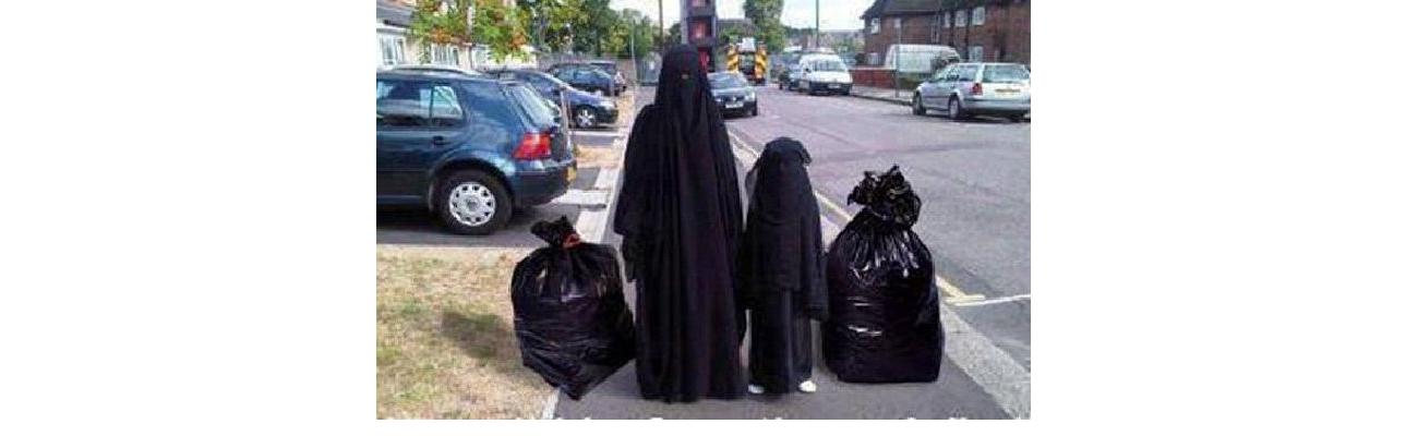 Muslim woman with her three children?